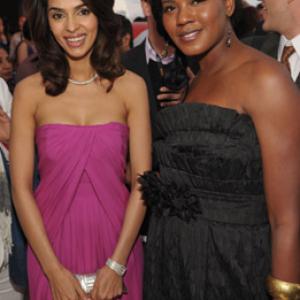 Actresses Mallika Sherawat L and Tangi Miller attend the Variety Celebrates Ashok Amritraj event held at the Martini Terraza during the 63rd Annual International Cannes Film Festival on May 16 2010 in Cannes France