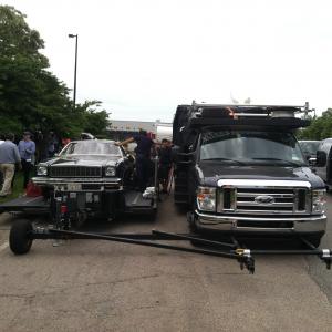 David Conelli side towing a process trailer for Black Mass