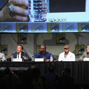 Dolph Lundgren, Arnold Schwarzenegger, Sylvester Stallone, Terry Crews and Randy Couture at event of Nesunaikinami 2 (2012)
