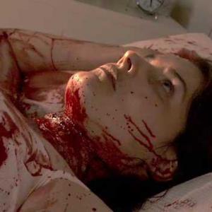 Murder scene from the BBC TV series Torchwood. Jo playing the character Sarah Briscoe in the episode The Keep Killing Suzie.