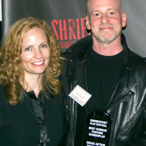Director Benjamin Pollack and Shriekfest Festival Director Denise Gossett at the 2009 Shriekfest Best Horror Feature Screenplay Award to Benjamin Pollack for Dead After Tomorrow