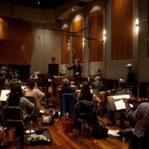 Brian Ralston conducting the Hollywood Studio Symphony orchestra on his score for the film Crooked Arrows Taken at The Bridge Recording Glendale CA March 18 2012