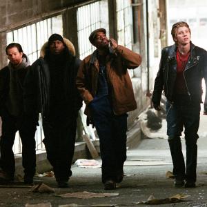Still of Mark Wahlberg, André Benjamin, Tyrese Gibson and Garrett Hedlund in Four Brothers (2005)