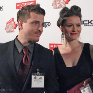 Michelle and her husband Elias Toufexis at the Canadian Videogame Awards