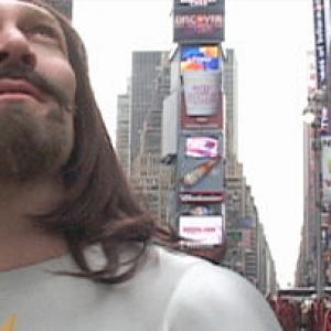 Ultrachrist (Jonathan C. Green) hunts sinners in Times Square