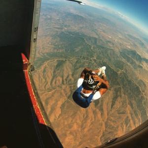 Still of Ricky Whittle skydiving - San Diego 13,000ft
