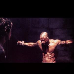 Still of Ricky Whittle and Bob Morley in 'The100' -'contents under pressure'