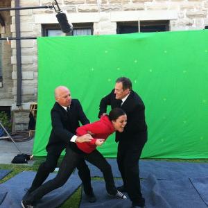 Behind the scenes green screen for Chasing The Devil