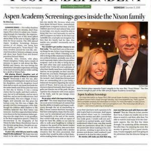Aspen Academy Screening of 'Frost/Nixon' invited Jenn Gotzon to speak about playing Pres. Nixon's daughter Tricia.