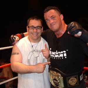 With trainer Chris Mjolnir Franco after NFC Canadian MMA title fight 2005