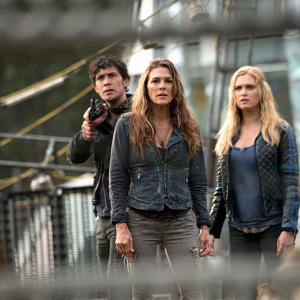 Still of Paige Turco Eliza Taylor and Bob Morley in The 100 2014
