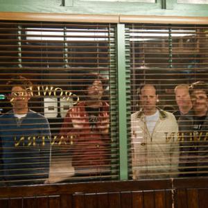 Still of Jim Gaffigan, Kyle Howard, Jamie Kaler, Reid Scott and Michael Bunin in My Boys (2006)