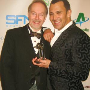 Gary Cowling with Sebastian La Cause award winner for hustling the web series at Soap Webby Awards 2011