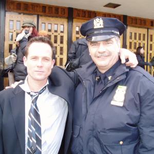With Dean Winter on the set of Rescue Me