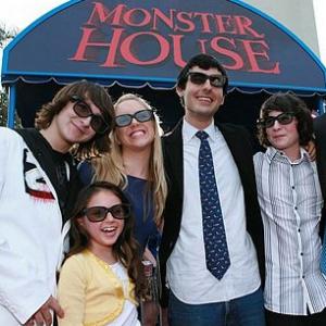 Mitchel Musso Ryan Newman Spencer Locke Gil Kenan and Sam Lerner in 3D glasses at the Monster House premiere