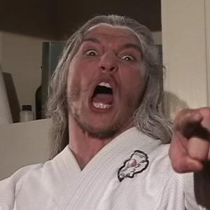 Laurence Maher as Wise Kung Fu Larry in the TV comedy show ONE CHEAP MOVE