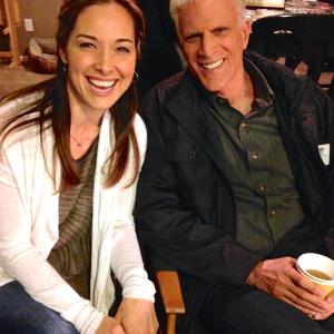 Kenda Benward (Claire Conner) and Ted Danson (D.B. Russell) on the set of 