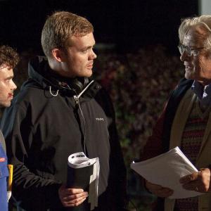 Director Rasmus Heide with actor Rutger Hauer and actorscreenwriter Mick gendahl on the set of All for One