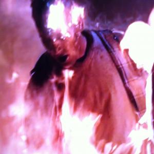 Fire Stunt screen capture from Season 3 of The Walking Dead