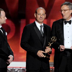 Alex Gansa Howard Gordon and Gideon Raff at event of The 64th Primetime Emmy Awards 2012