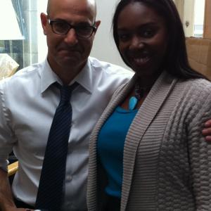 Marsha Regis  Stanley Tucci on the set of The Company You Keep 2011