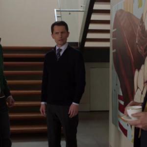Charlie Carrick John Emmet Tracy and Malcolm McDowell in Psych Season 6 Episode 1  Shawn Rescues Darth Vader