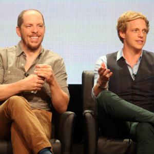 Stephen Falk and Chris Geere speak onstage at the Youre The Worst  panel during the FX Networks portion of the 2014 Summer Television Critics Association at The Beverly Hilton Hotel