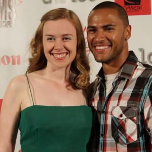 Marion Kerr and costar Andre Hall at the premiere of FAR at the Dances With Films Festival in 2012