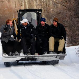 Andrew Hyatt, T.K. Shom, Jerry Vogt, and Maximilian Gutierrez on the set of The Frozen