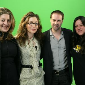 Director Melissa Balin, Anabelle Gurwitch, Academy Award winning Producer and Philanthropist Jeff Skoll, Producer Melinda Esquibel at the set of National Wildlife Federations Campus Chillout!