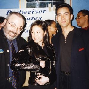 Award winning writer Ric Meyers the scintillating leading lady Michelle Yeoh and Vincent at the Rap party of Police Story 3