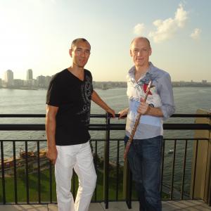 Here with my Carnegie Hall Concert partner South African Grammy artist Wouter Kellerman Here at home on the rooftop of Tribeca Park NYC