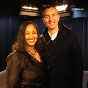 Here with TV host Anita Bailey being interviewed for her show MJ Connection at the Manhattan Network Studios