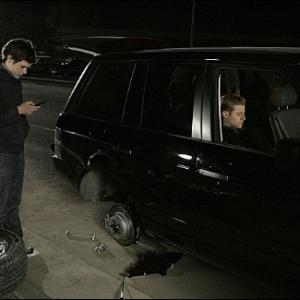 Still of Adam Brody and Ben McKenzie in The OC 2003