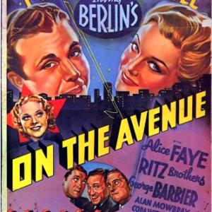 Madeleine Carroll Alice Faye Dick Powell Al Ritz Harry Ritz Jimmy Ritz and The Ritz Brothers in On the Avenue 1937