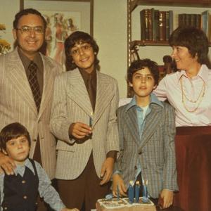 Arnold Friedman (father), Elaine Friedman (mother) and their three boys, Jesse (left) David (middle), and Seth (right) at David Friedman's bar mitzvah.