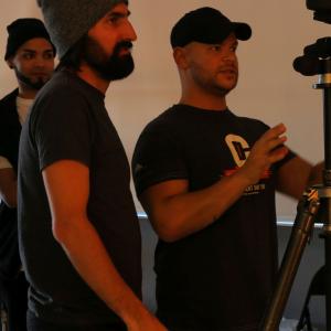 Directing on the set of music video 