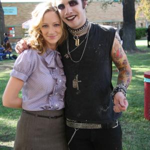 Judy Greer and Matthew Fahey on the set of Miss Guided