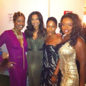 Backstage wfellow Presenters Rochelle Aytes Monica Calhoun Raeven Larrymore Kelly  2013 NAACP Theatre Awards