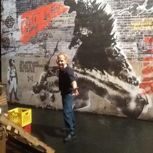 Charlie The Monster on Godzilla set at YouTubeSpaceLA