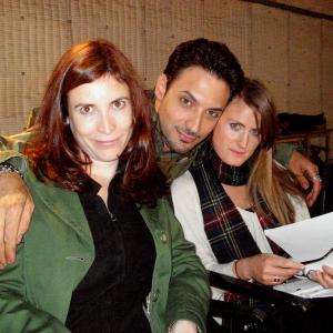 Paula Devonshire Stefano DiMatteo and Ara Katz behind the scenes during shooting of Survival of the Dead