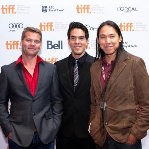 William Belleau, Mikal Grant, and director Kelvin Redvers at the screening of 