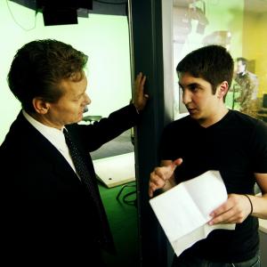 Taking direction from Rick Peters on the set of Plasma