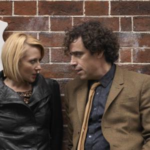 Lisa Dillon with Stephen Mangan in Dirk Gently