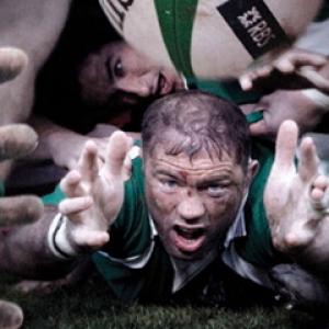 Clean dirt make up for Irish rugby print commercial.