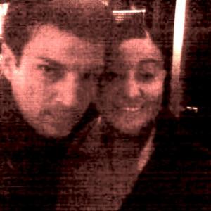 Nathan Fillion and Monica Garcia on the set of Castle