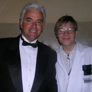 Actors John O'Hurley & Marc Bonnée at the launch of Mega M&M's in Grand Central Station, NYC, NY. Marc played a brainy scientist who explained to John why Mega M&M's are 55% larger than the original.