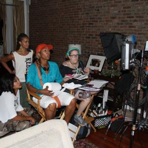 On set of Seasons of Love Princes Monique with EP Taraji P Henson Amber Rasberry