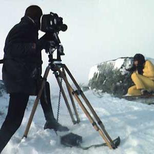 Vic Alexander shooting a scene with Solfrid Heier for The Quail Hunt
