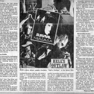 Los Angeles Times Vally Edition bottom part of the article, showing some of the posters of my movies.